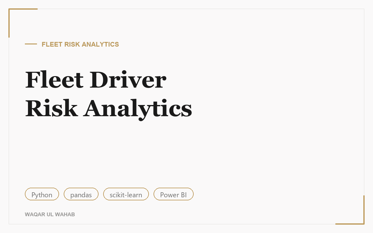 Fleet Driver Risk Analytics preview