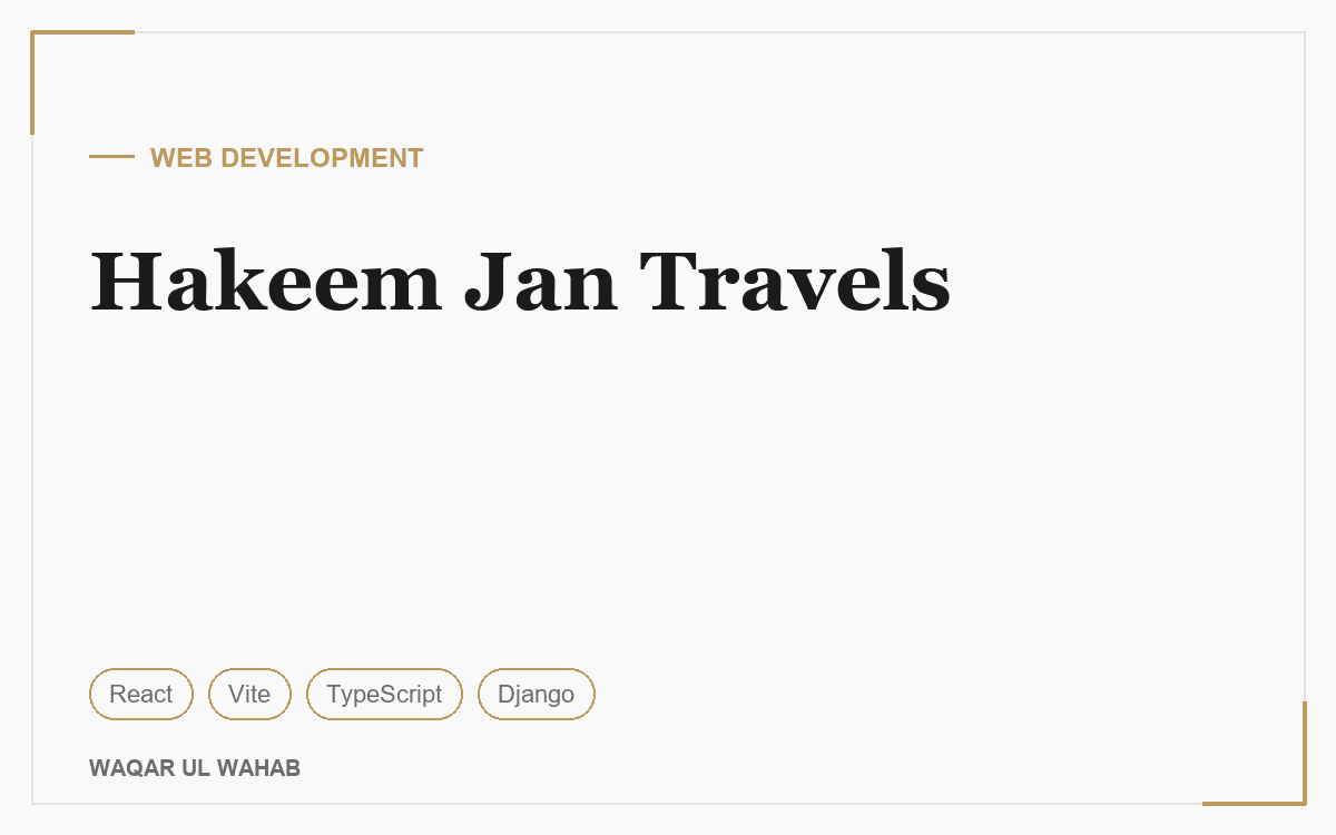Hakeem Jan Travels preview