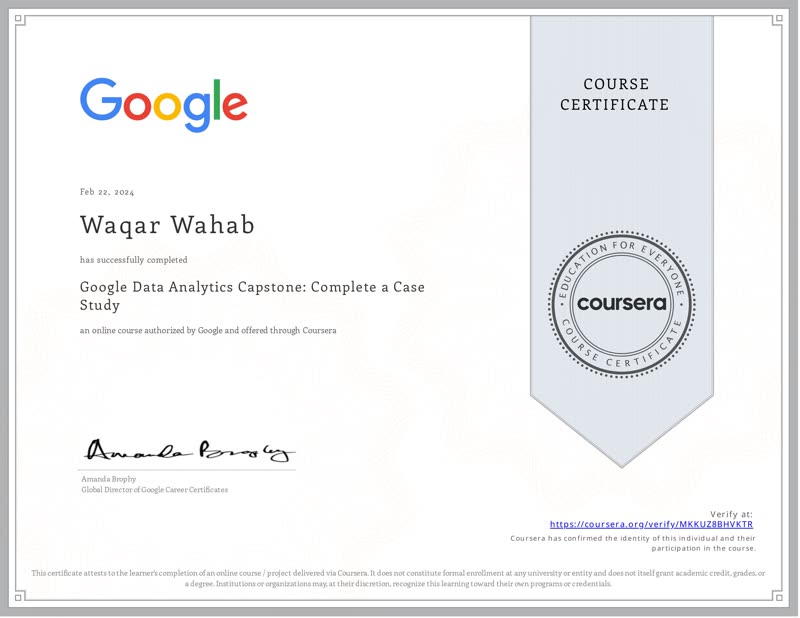 Google Data Analytics Capstone: Complete a Case Study
